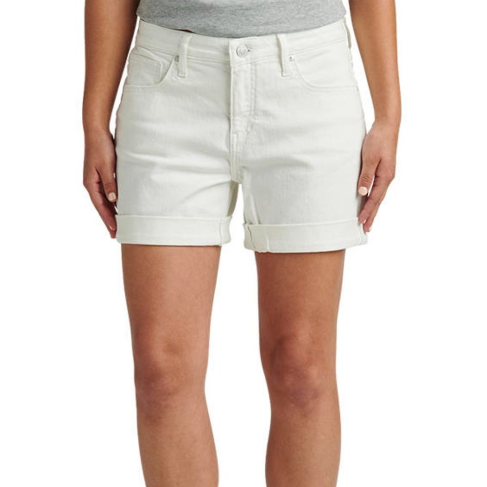 NWT Jag Alex Boyfriend Mid Rise Short In White